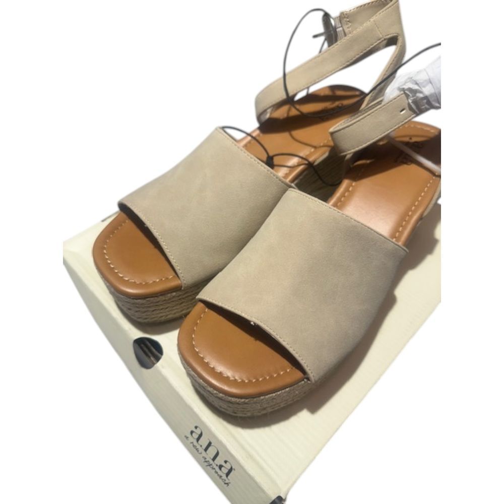 a.n.a Laskie Stone Espadrille Platform Wedge Sandal Ankle Strap Summer Shoes 9.5 - Picture 7 of 8